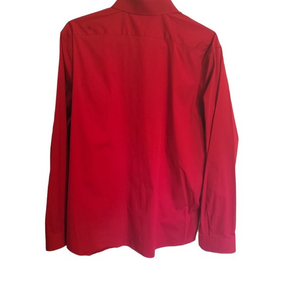 Express Modern Fit 1MX Button Up Long Sleeve Shirt Men's Size XL - Red - Picture 2 of 5